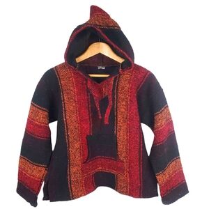 Men's Black and Red Baja Hoodie. SM.